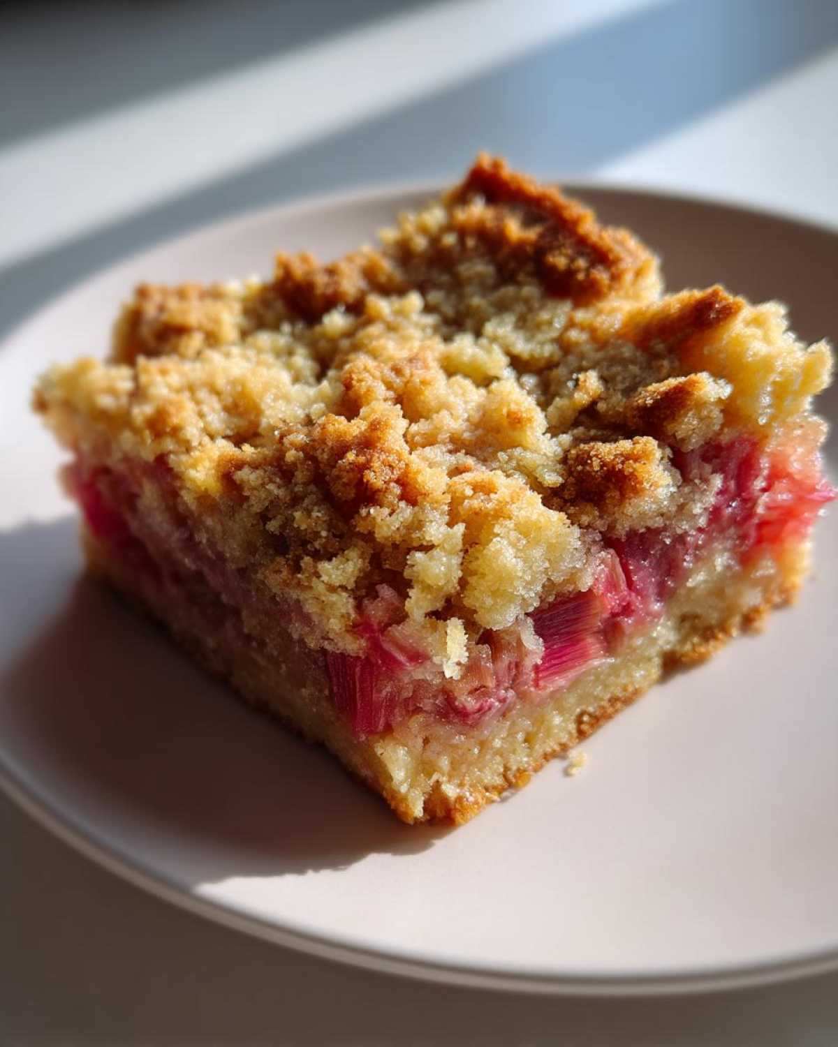 3 Ingredient Rhubarb Squares