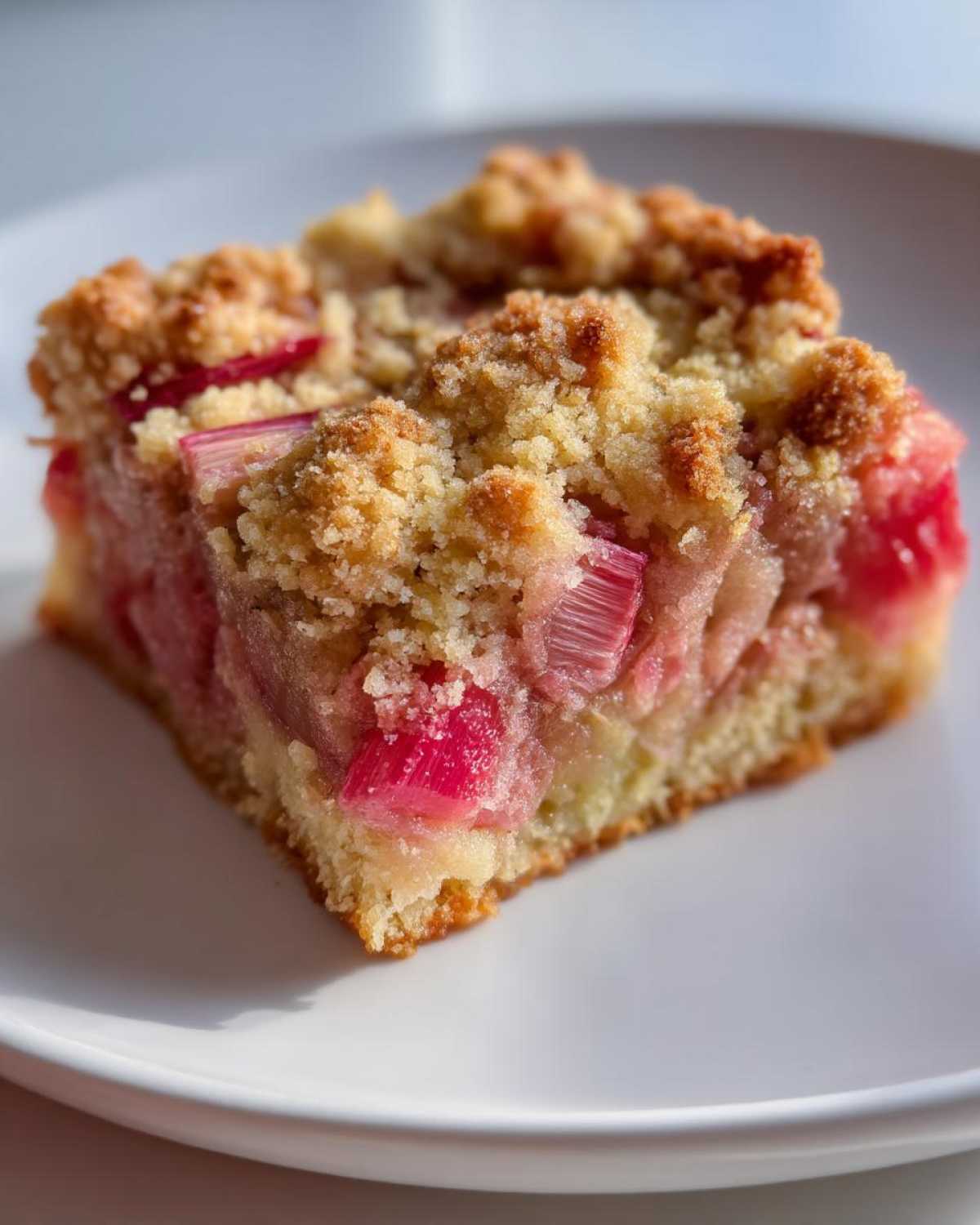 3 Ingredient Rhubarb Squares