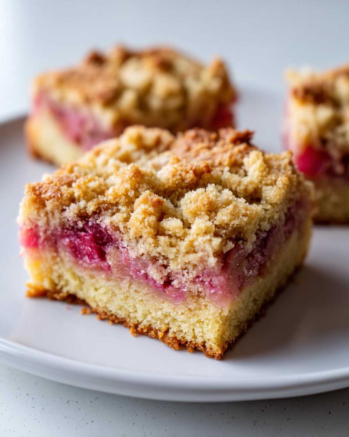 3 Ingredient Rhubarb Squares