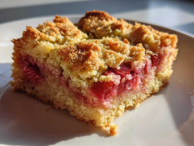 3 Ingredient Rhubarb Squares