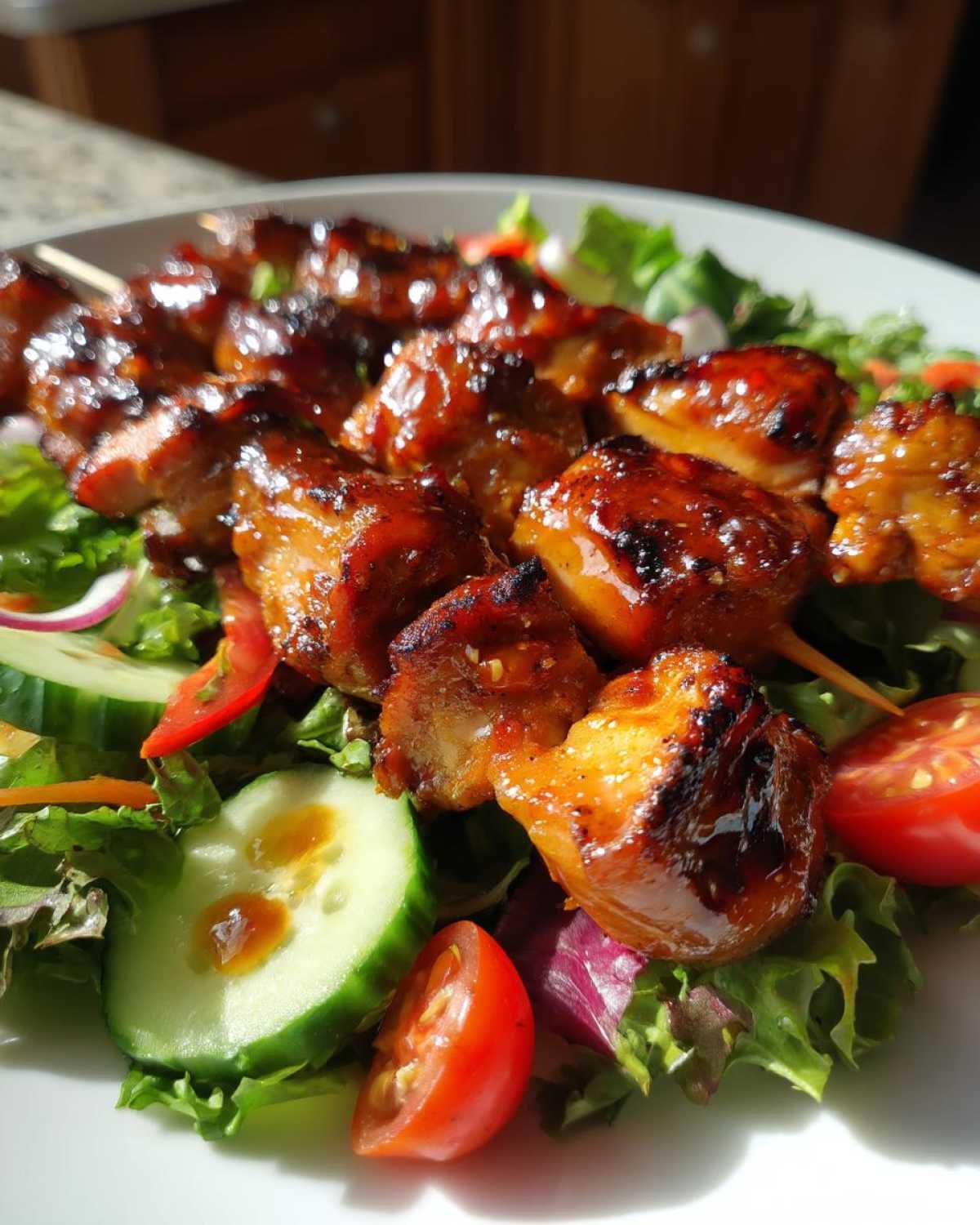 BBQ Chicken Skewer Salad