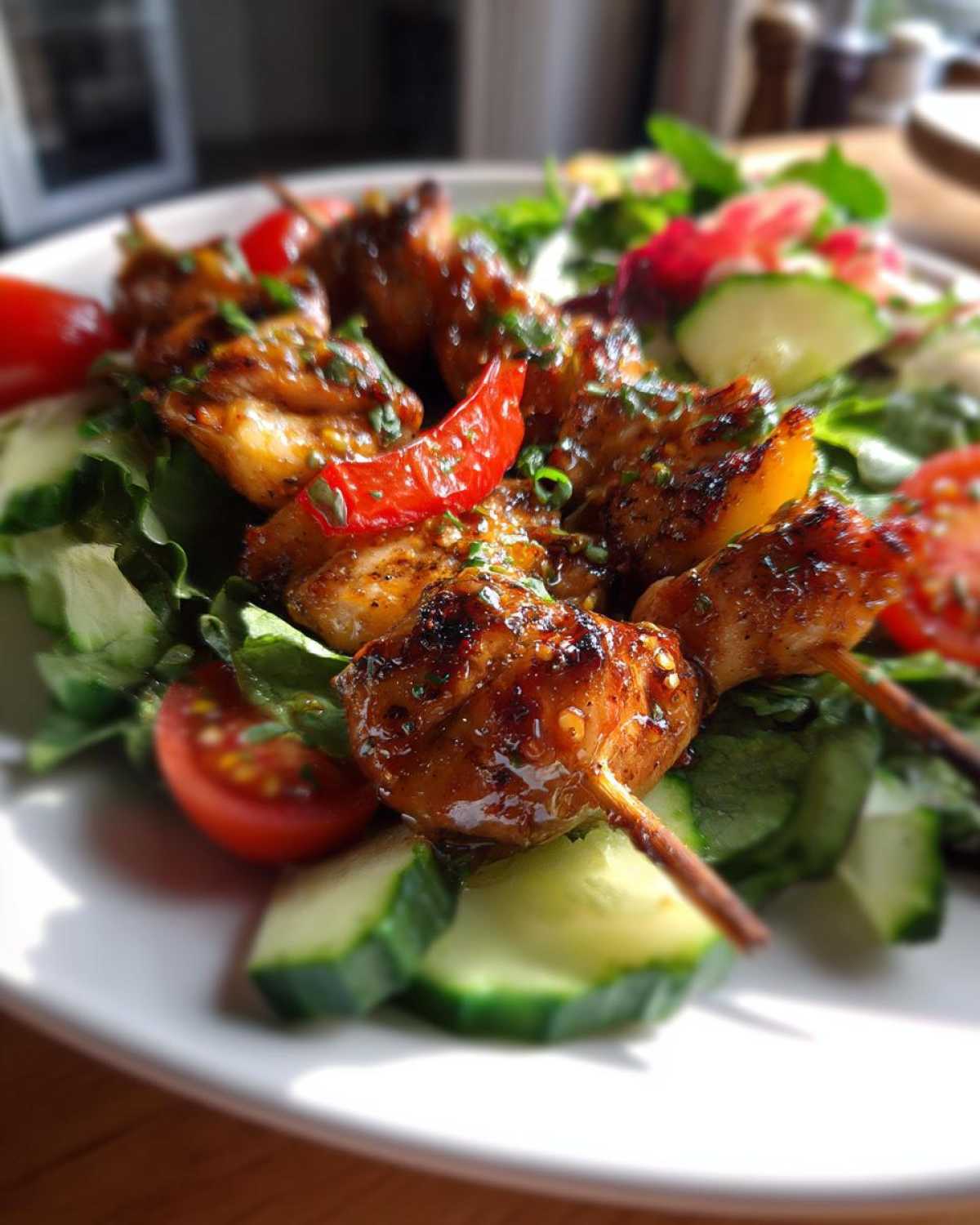 BBQ Chicken Skewer Salad