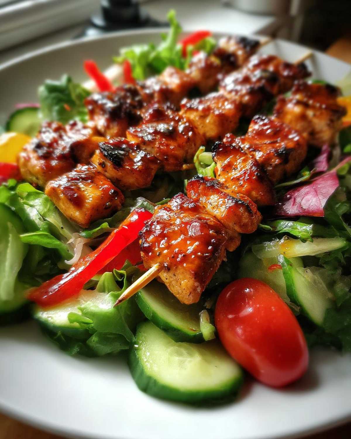 BBQ Chicken Skewer Salad