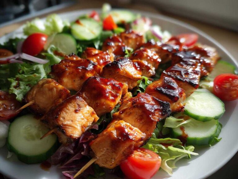 BBQ Chicken Skewer Salad