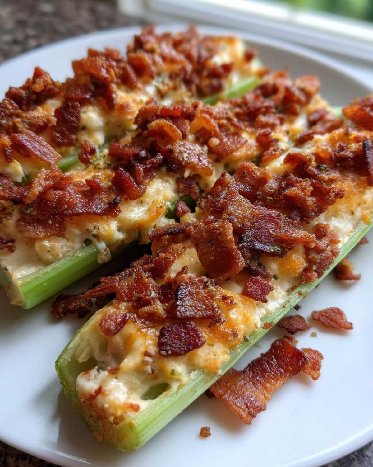 Cheddar Bacon Celery Sticks