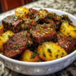 Garlic Butter Beef Bites & Potatoes