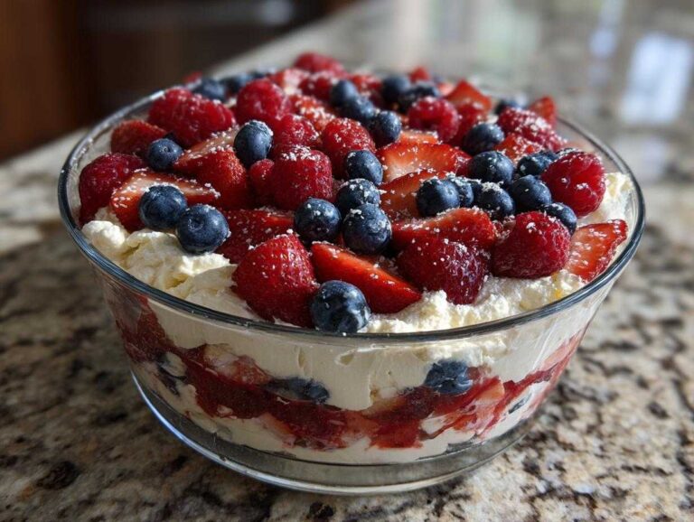 Red White and Blue Cheesecake Salad