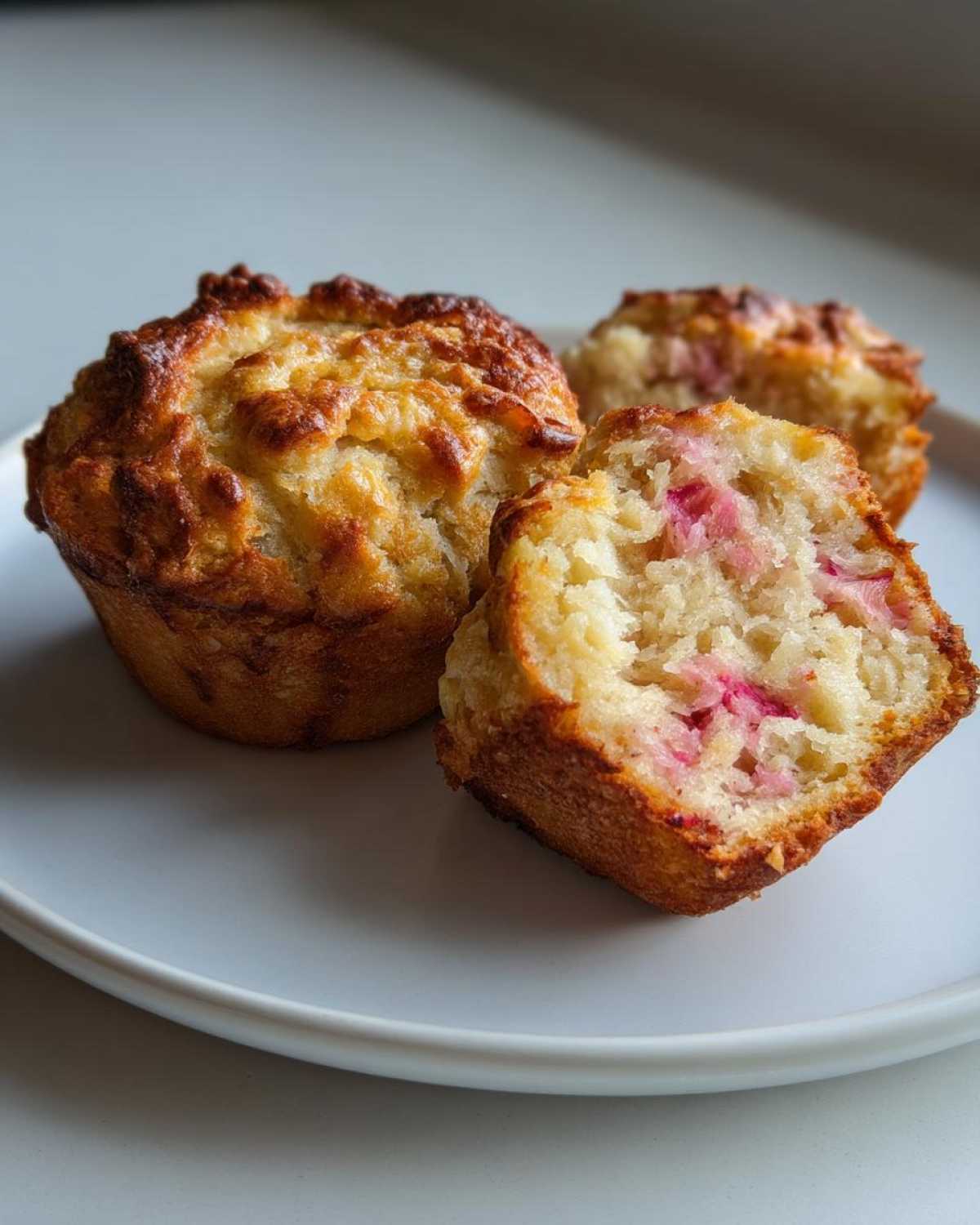 Rhubarb Muffins with Greek Yogurt
