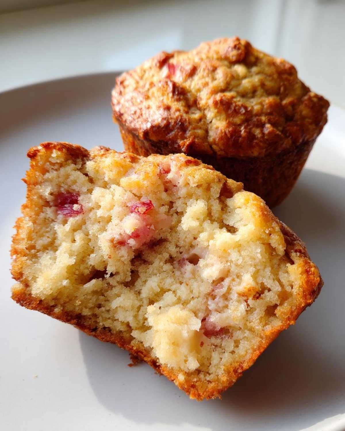 Rhubarb Muffins with Greek Yogurt