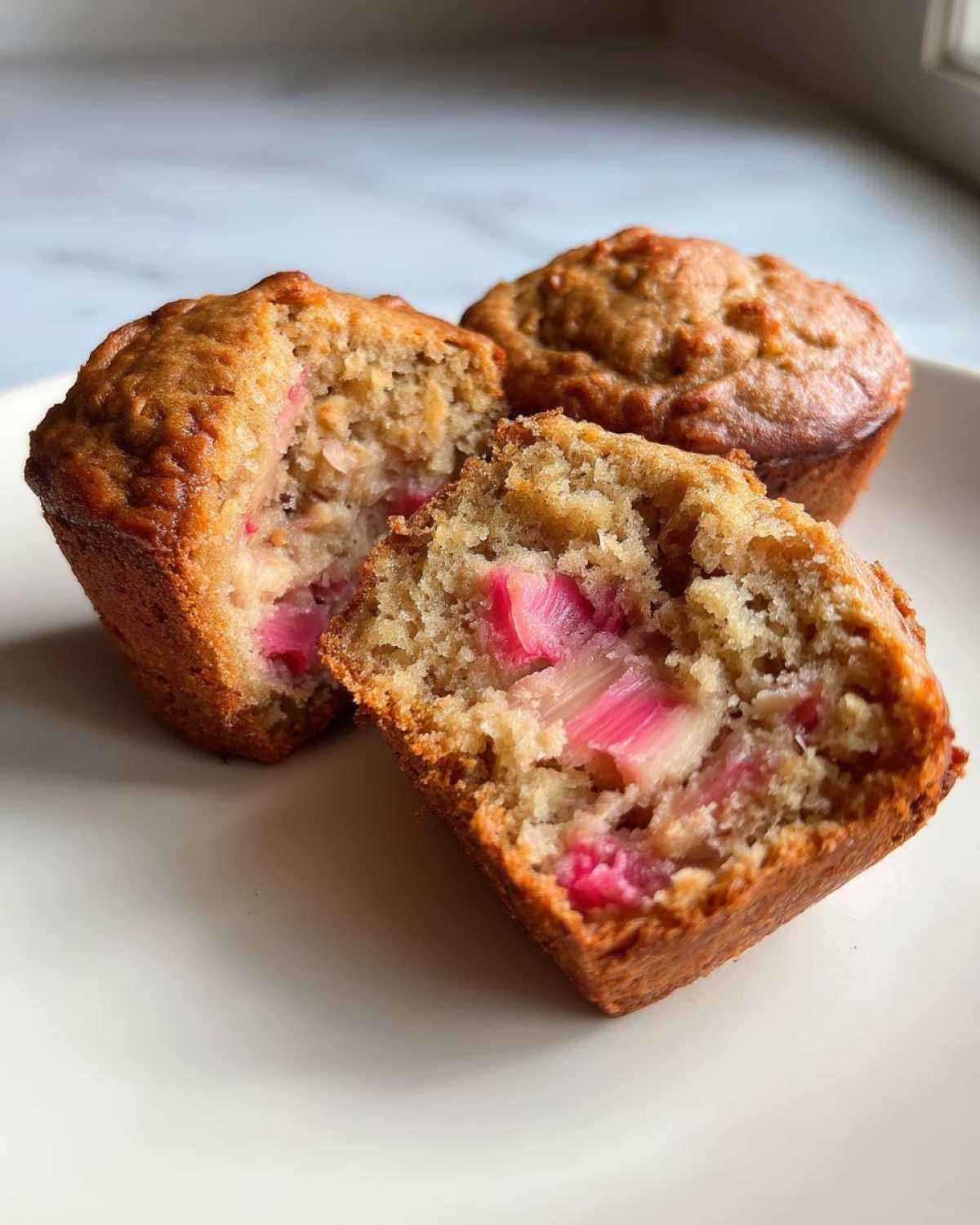Rhubarb Muffins with Greek Yogurt