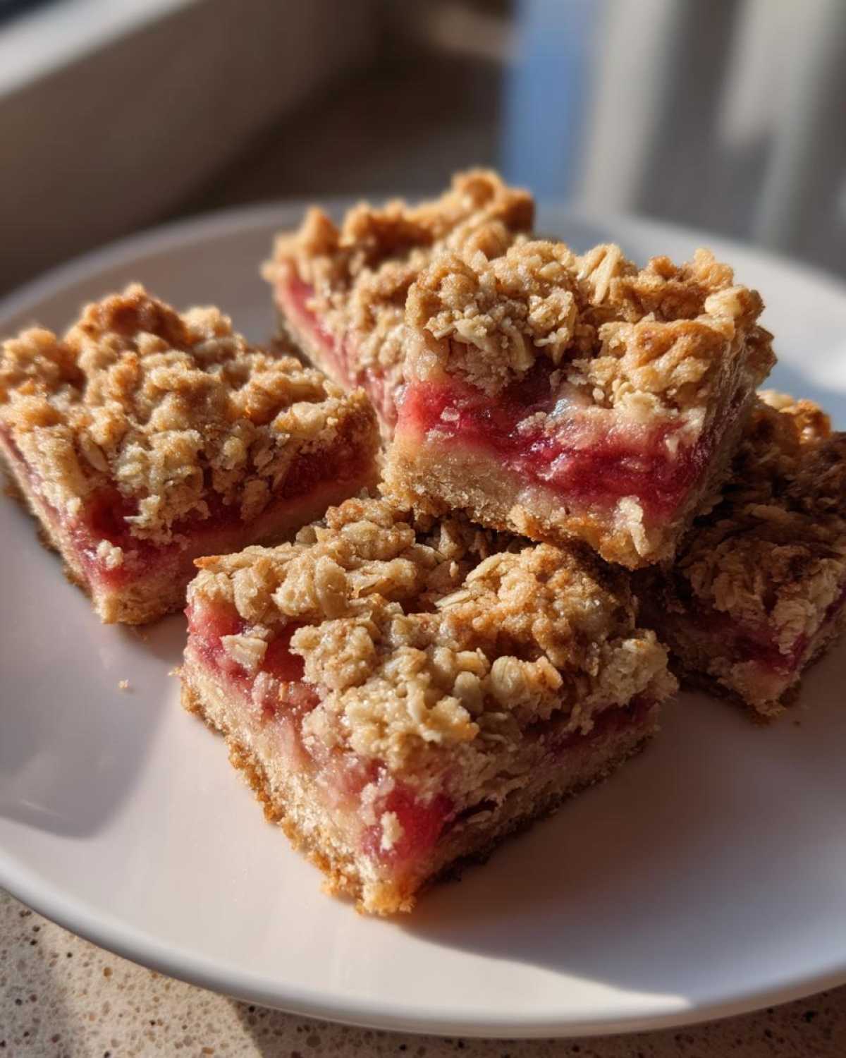 Rhubarb Oat Bars
