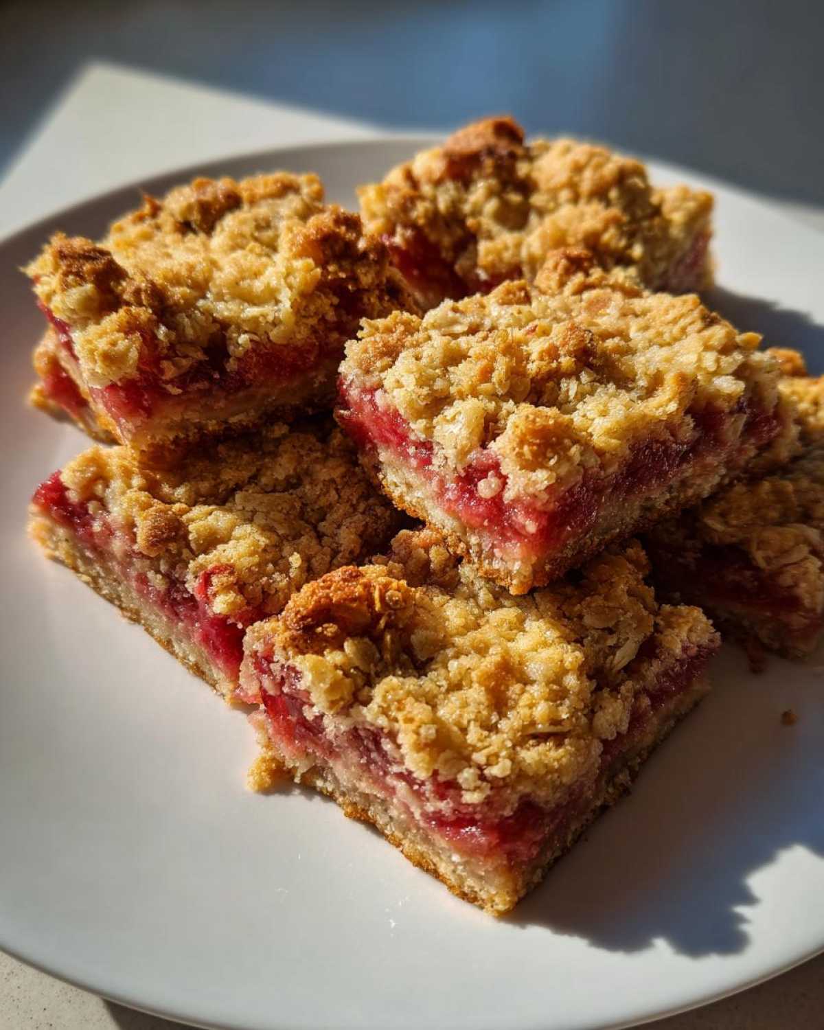 Rhubarb Oat Bars