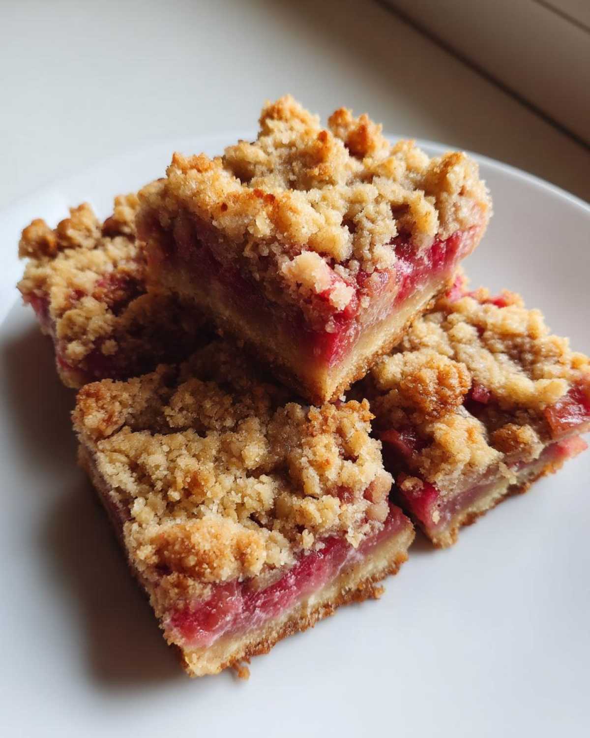 Rhubarb Oat Bars