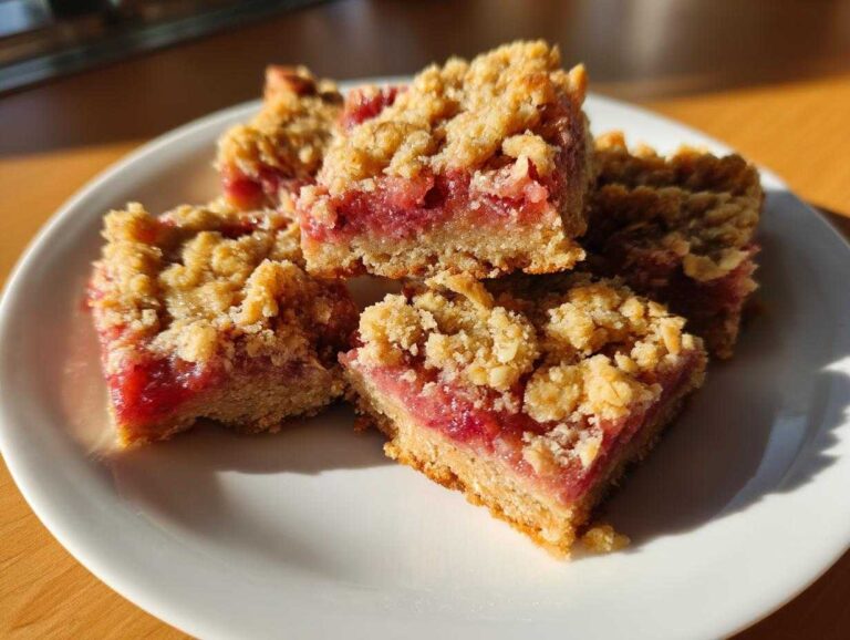Rhubarb Oat Bars