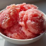 Watermelon sorbet with coconut