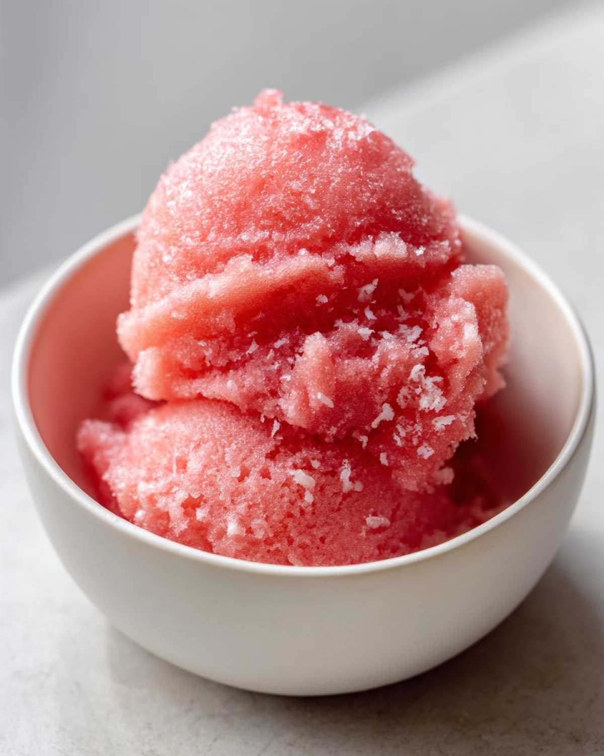 Watermelon sorbet with coconut
