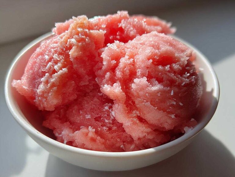 Watermelon sorbet with coconut