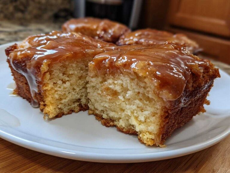 Cross-section view of soft maple donut bars topped with a thick, shiny maple glaze.