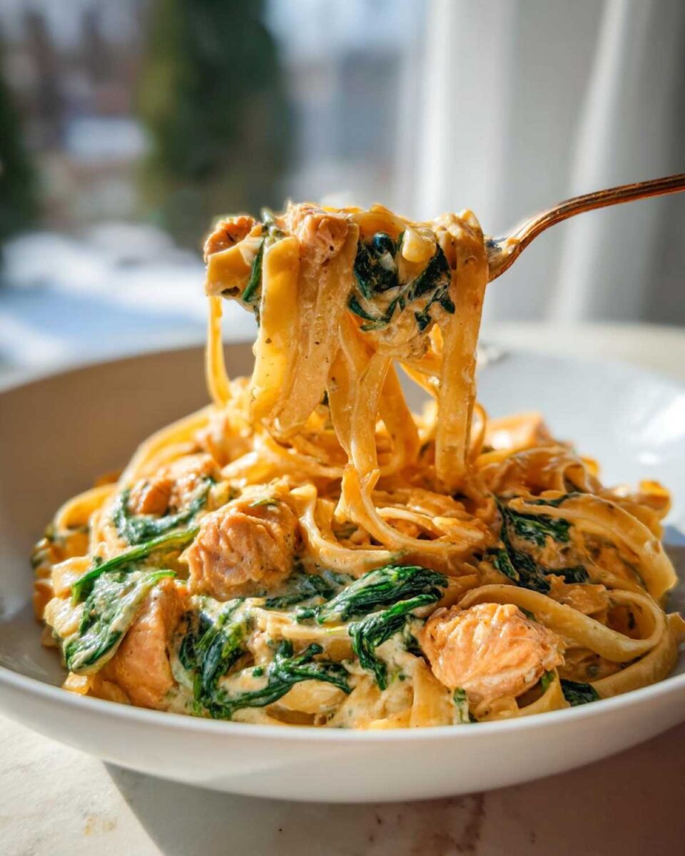 Divine Creamy Salmon Spinach Pasta In 30 Min