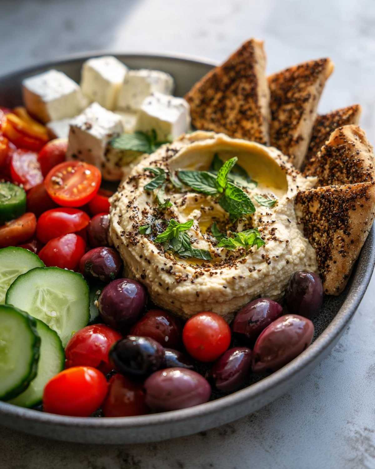 Glorious 15-minute Mezze Plate With Za'atar Pita